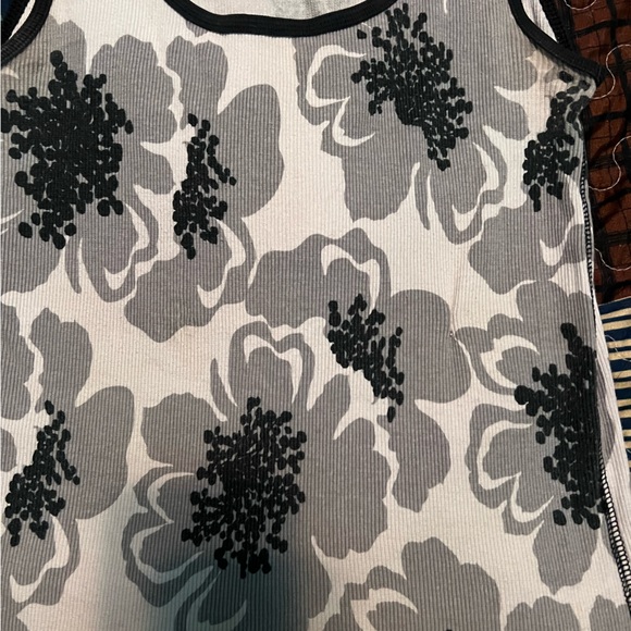 fairy core/alternative faded glory grey floral print tank top - Picture 2 of 3